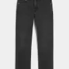 Verwaschene schwarze Straight Jeans Verwaschene schwarze Straight Jeans