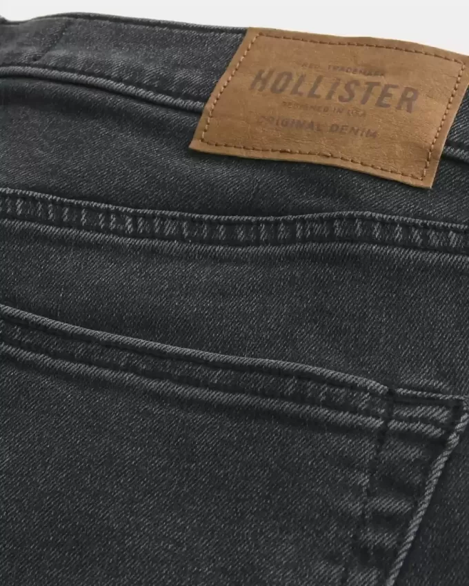 Verwaschene schwarze Straight Jeans Verwaschene schwarze Straight Jeans