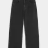 Verwaschene schwarze Super Baggy-Jeans mit Sterngrafik Verwaschene schwarze Super Baggy-Jeans mit Sterngrafik