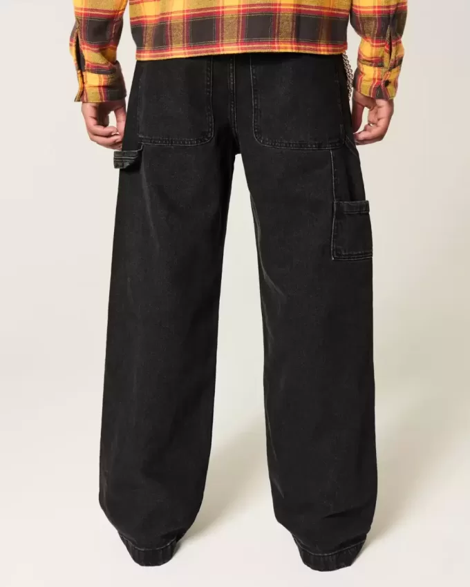 Verwaschene schwarze Super Baggy Painter Jeans Verwaschene schwarze Super Baggy Painter Jeans