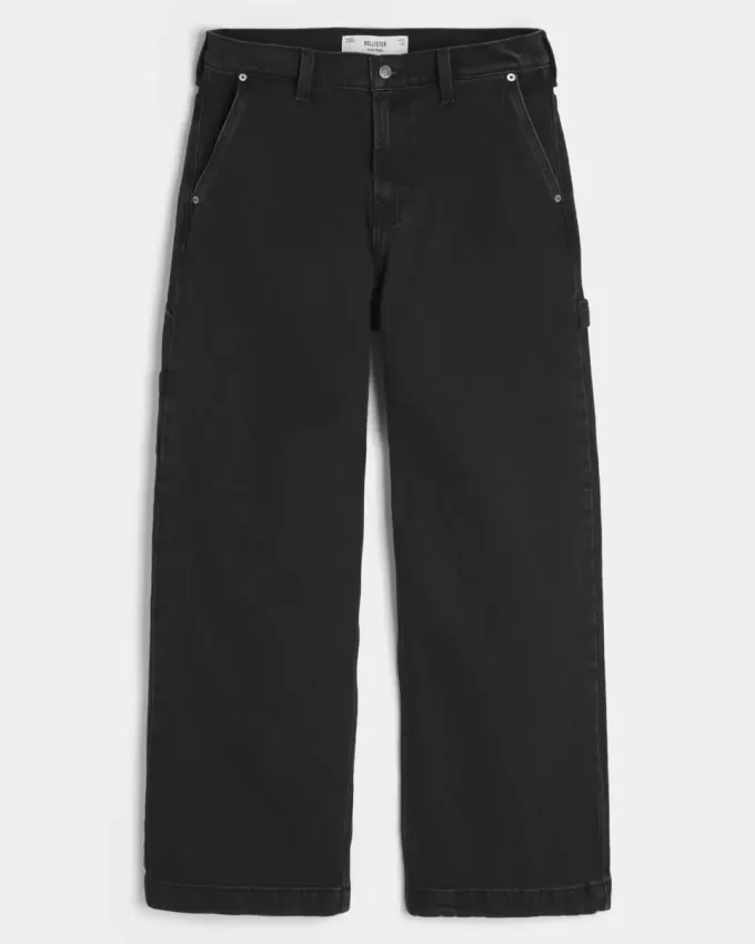 Verwaschene schwarze Super Baggy Painter Jeans Verwaschene schwarze Super Baggy Painter Jeans