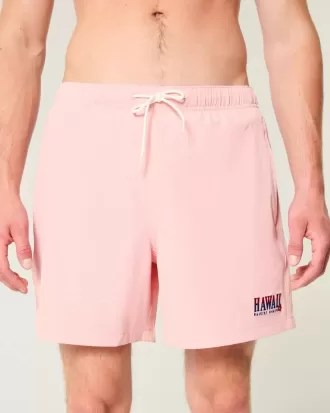Volley-Badehose mit Hawaii-Grafik bis zur Mitte des Oberschenkels
