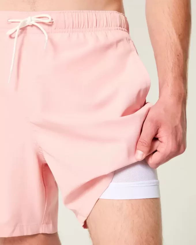 Volley-Badehose mit Hawaii-Grafik bis zur Mitte des Oberschenkels Volley-Badehose mit Hawaii-Grafik bis zur Mitte des Oberschenkels