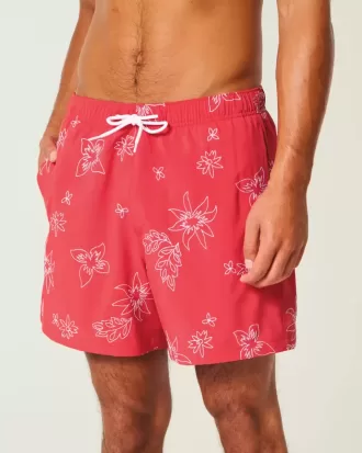 Volley-Badehose mit Stickerei bis zur Mitte des Oberschenkels Volley-Badehose mit Stickerei bis zur Mitte des Oberschenkels