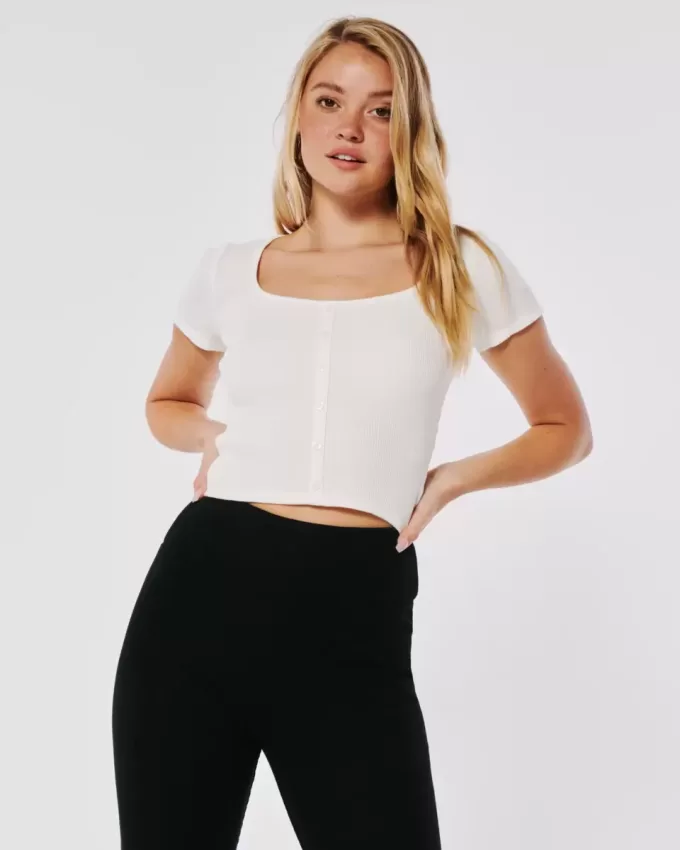 Waffel-Button-Down-T-Shirt Waffel-Button-Down-T-Shirt