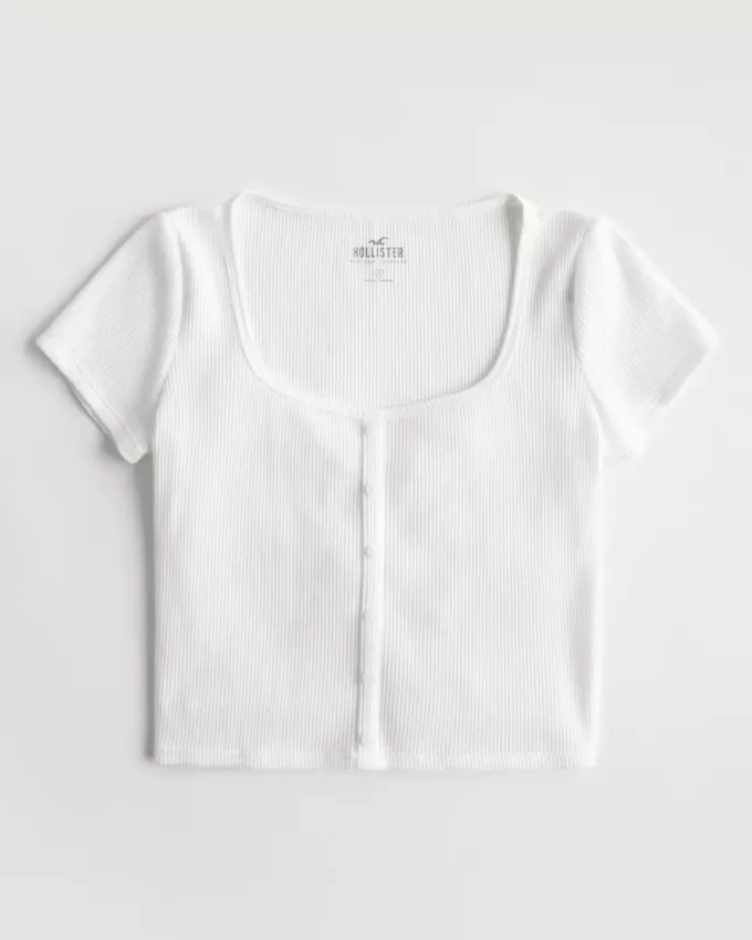 Waffel-Button-Down-T-Shirt Waffel-Button-Down-T-Shirt
