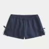 Weiche Shorts aus Leinenmischung mit seitlicher Schleife