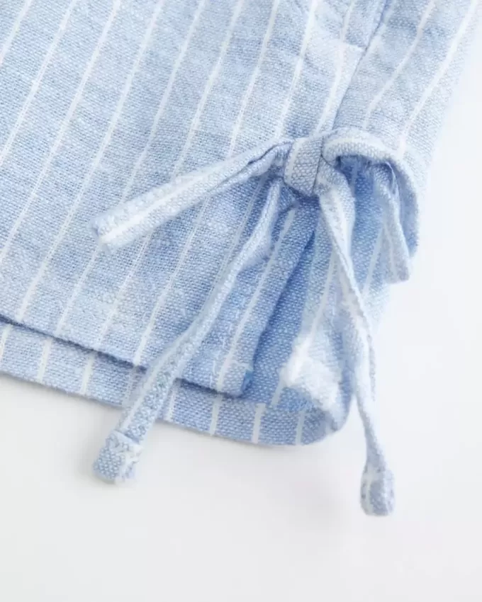Weiche Shorts aus Leinenmischung mit seitlicher Schleife