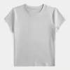 Weiches, nahtloses Longline-Baby-T-Shirt aus elastischem Stoff Weiches, nahtloses Longline-Baby-T-Shirt aus elastischem Stoff