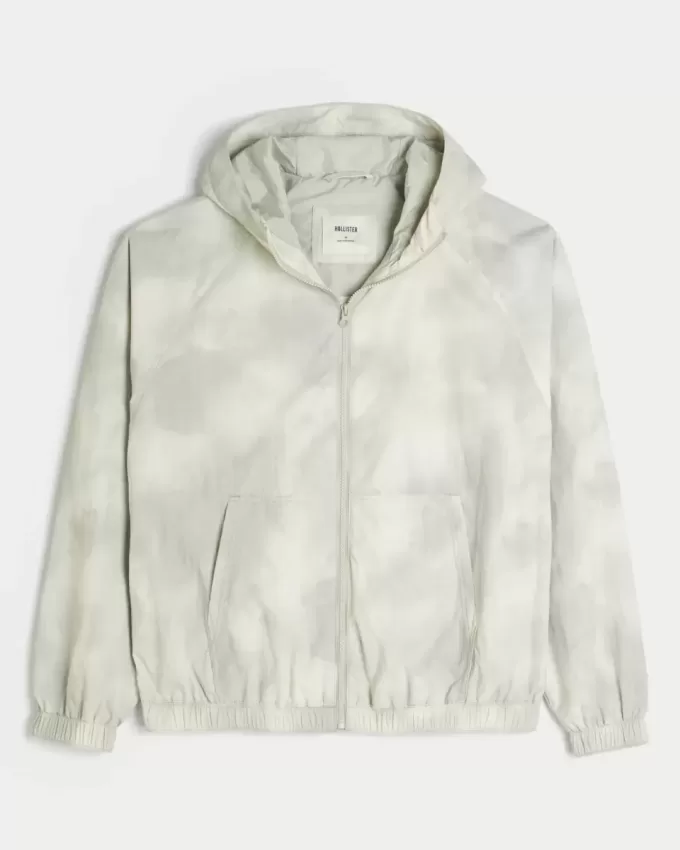 Windjacke mit Reißverschluss und Camouflage-Muster