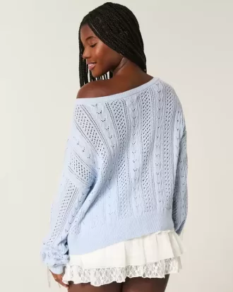 Zopfmusterpullover mit Schleifenärmeln Zopfmusterpullover mit Schleifenärmeln